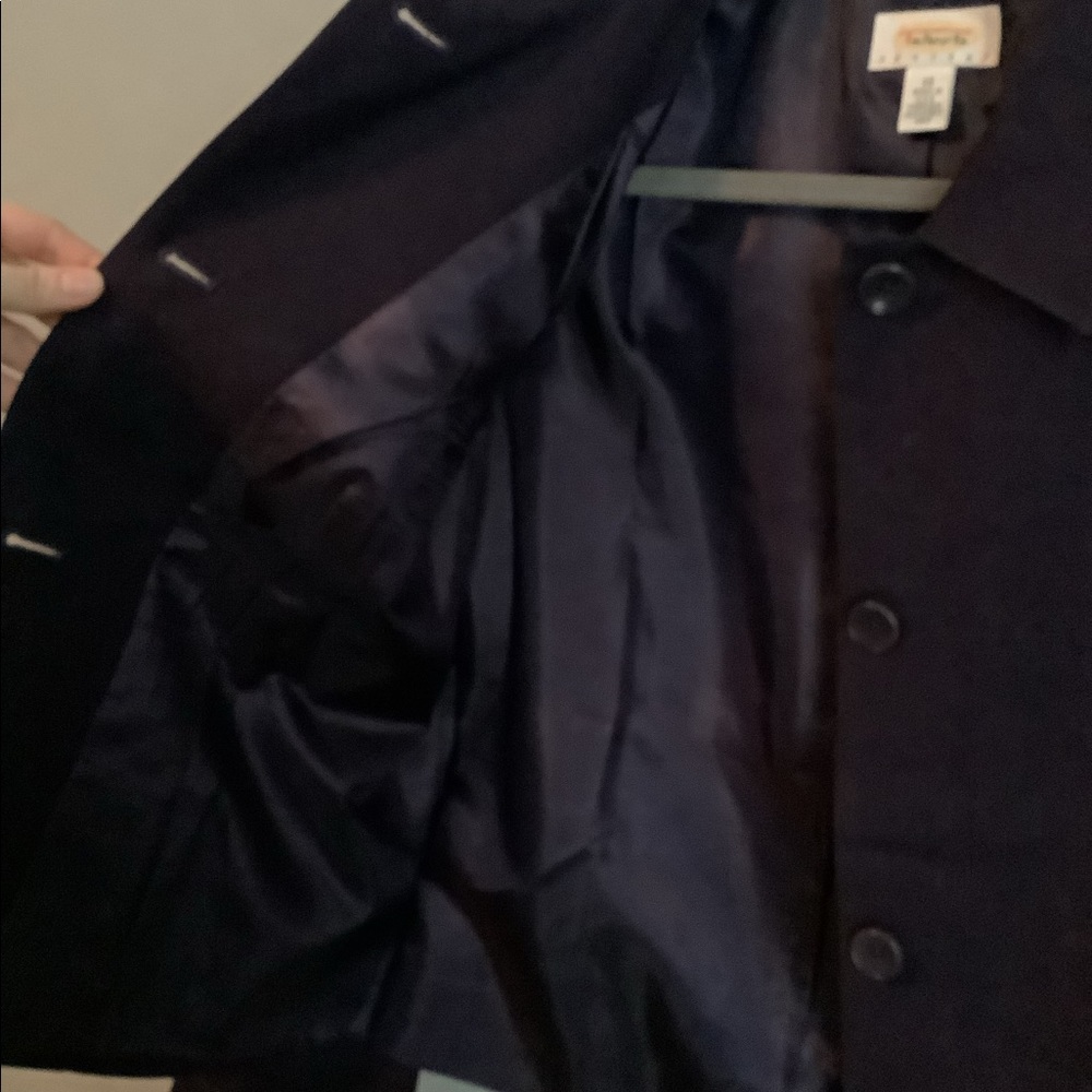 Talbots Deep Purple Button Up Collared Jacket - image 5
